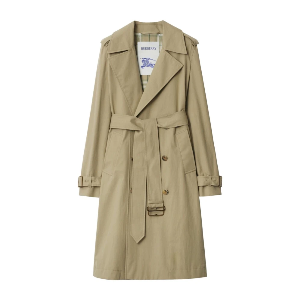 Burberry Lange Beige Trenchcoat Lente-Zomer 2025 Green Dames