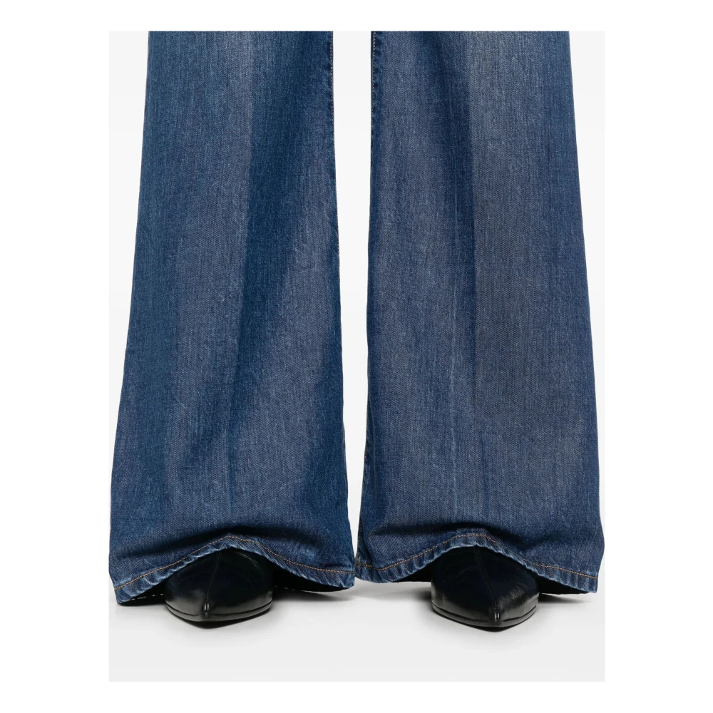 Dondup Blauwe Katoenen Denim Amber Jeans Blue Dames