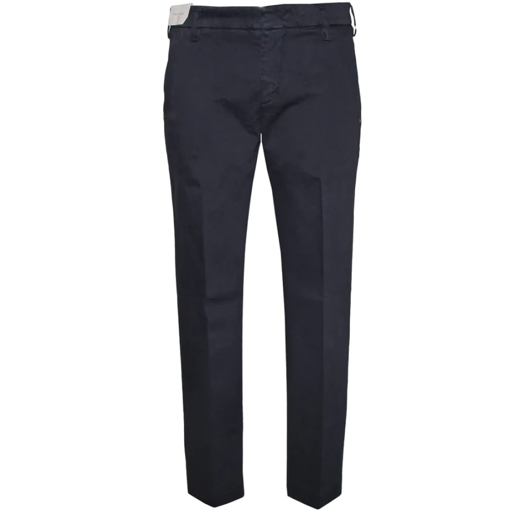Entre Amis Men's Blue Stretch Cotton Trousers - Slim-Fit Trousers - W38 - Trousers
