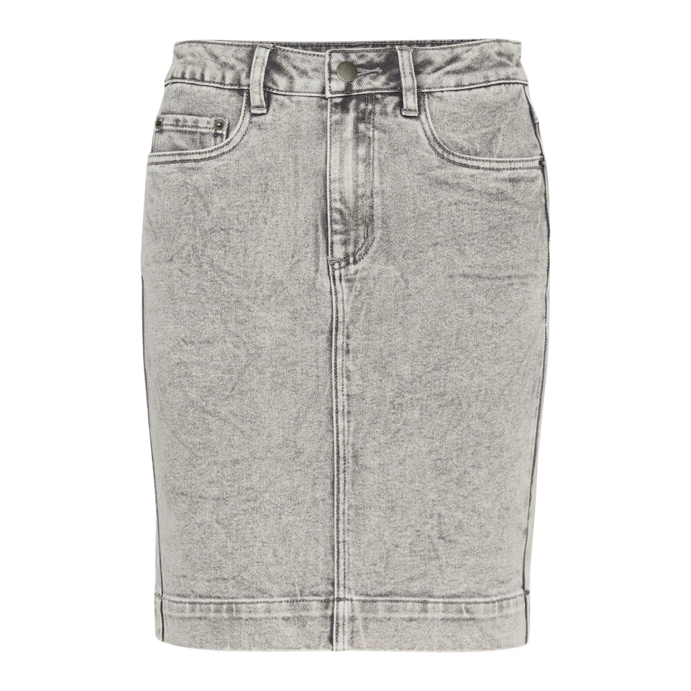Kaffe Denim Rok Grijs Gewassen Klassieke Stijl Gray Dames