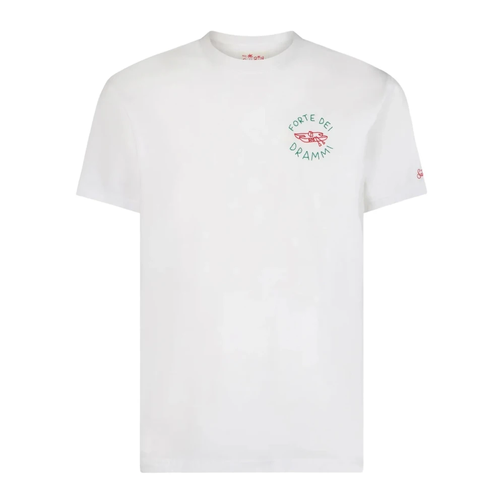 MC2 Saint Barth Wit T-shirt Forte Drammi 01n Emb White Heren