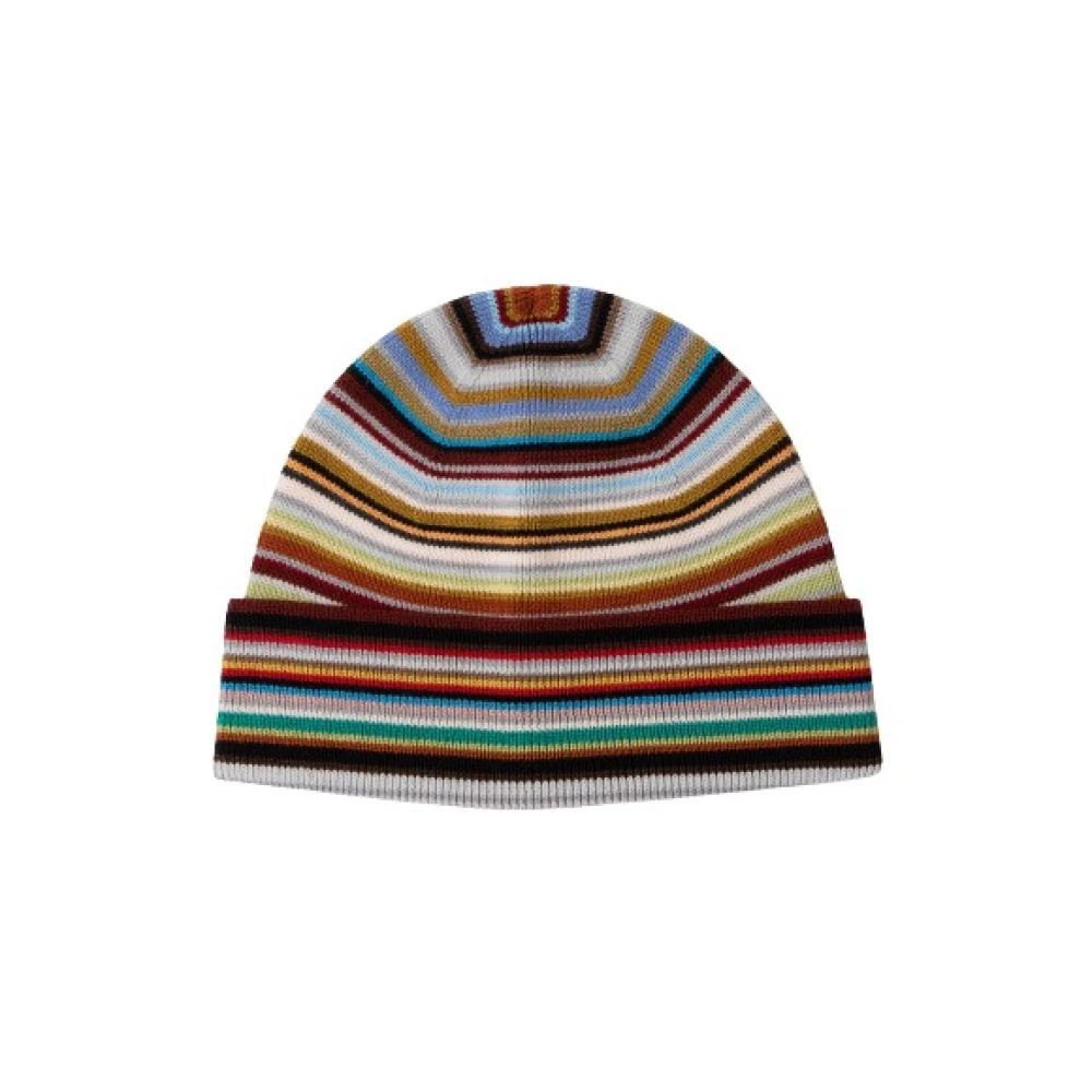 PS By Paul Smith Signature Stripe Beanie Hat Multicolor Dames