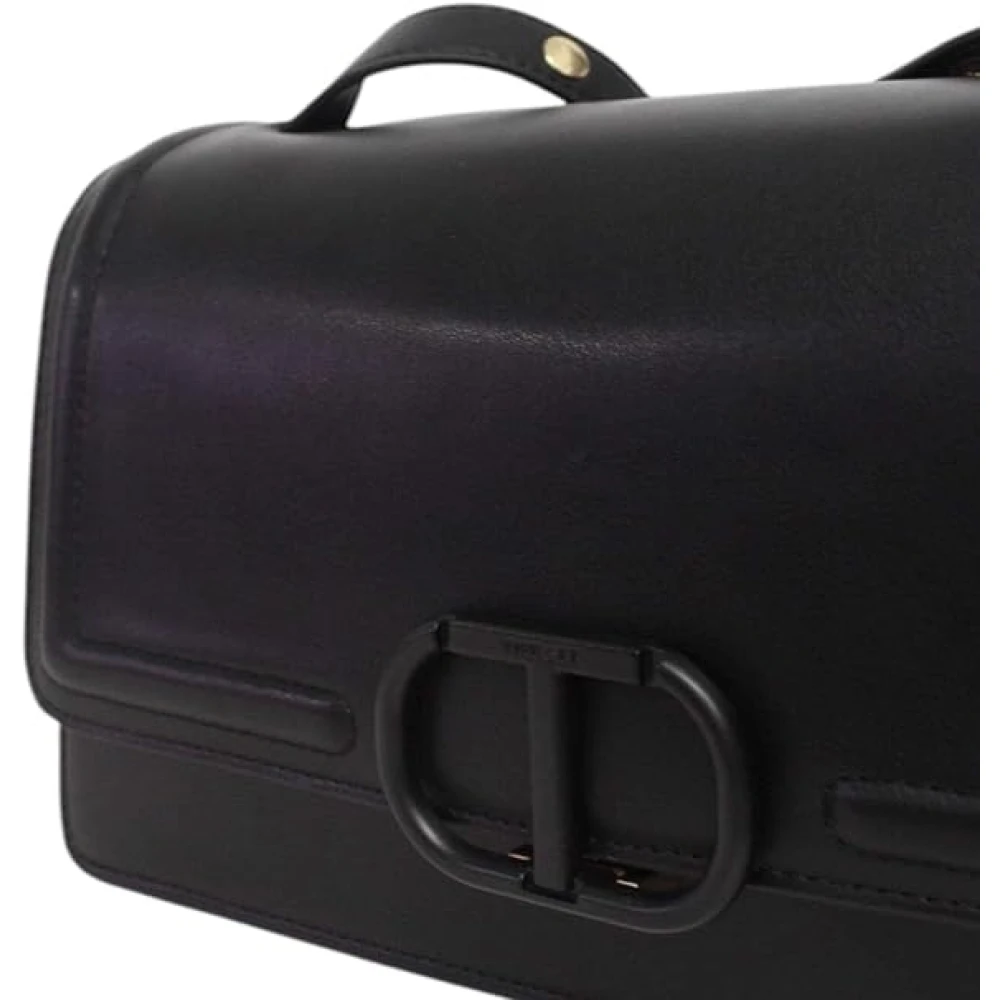 Twinset Zwarte Schoudertas Eco Leer Black Dames