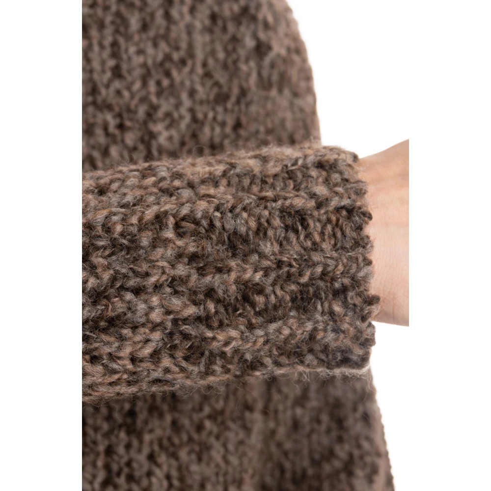 Ballantyne Bruine Wol-Alpaca Sweater Raw Diamond Brown Heren
