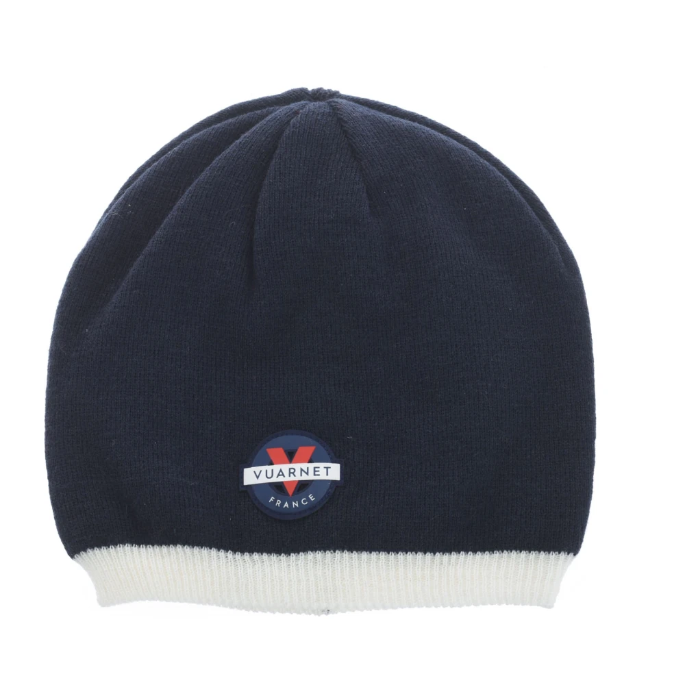 Vuarnet Men's Blue Knit Beanie Hat With Logo