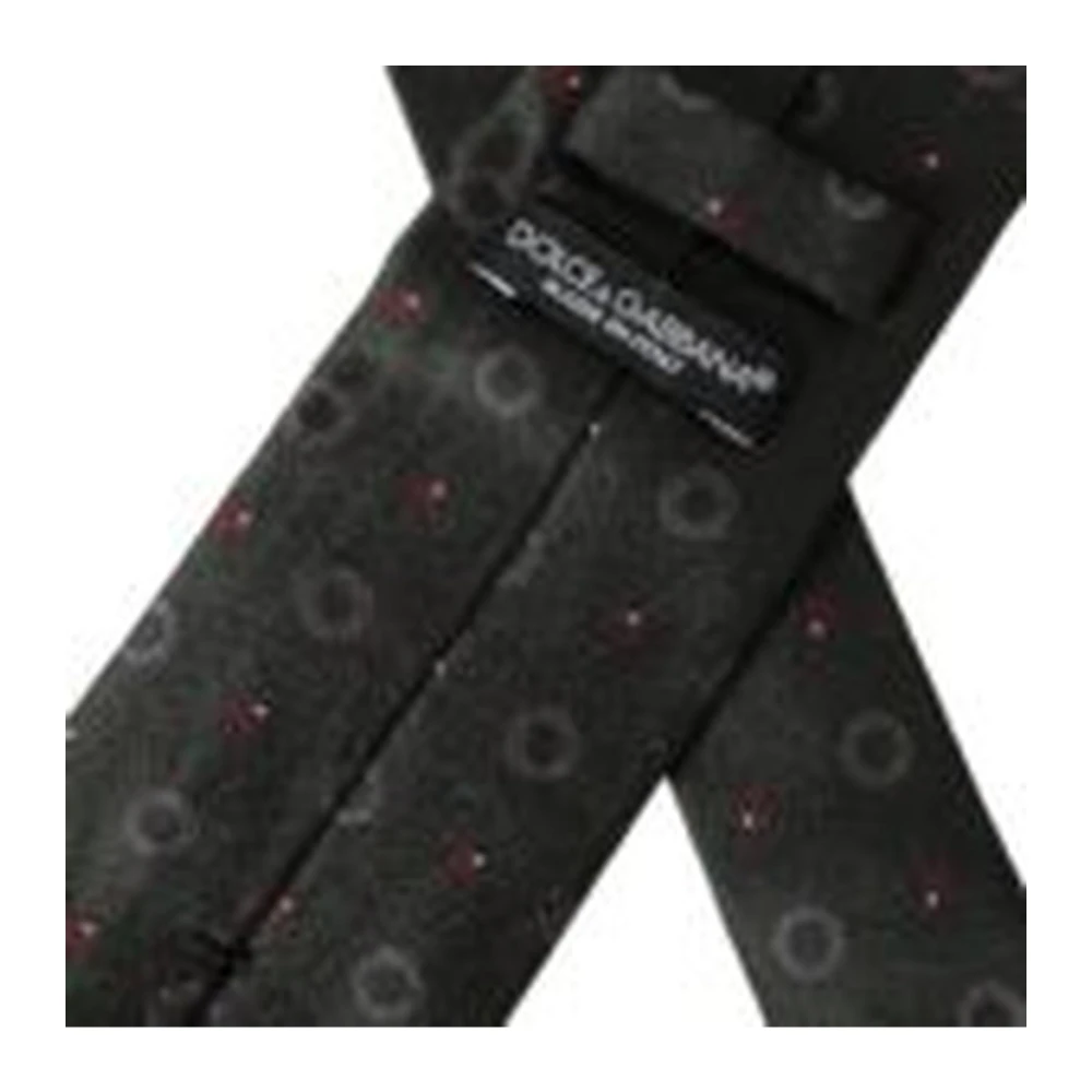 Dolce & Gabbana Donkergrijs Zijden Stropdas Stijlvol Ontwerp Gray Heren