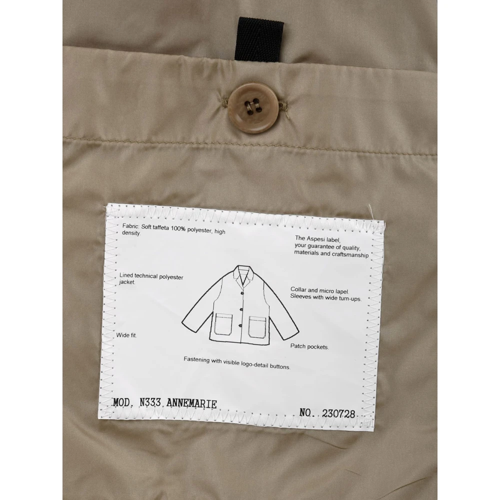 Aspesi Kameeljassen met lage schouder en revers kraag Brown Dames