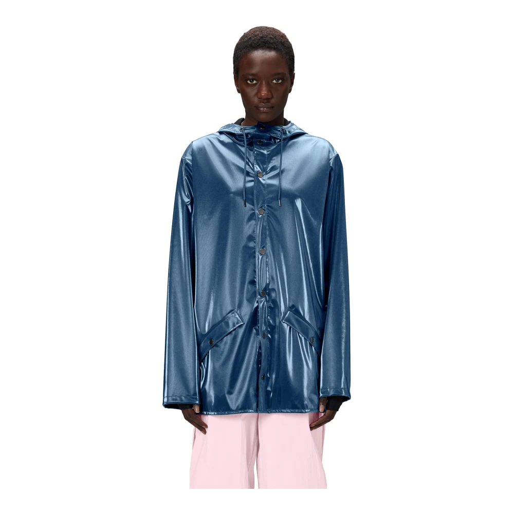 Rains Waterdichte Unisex Waves Jas Blue Dames