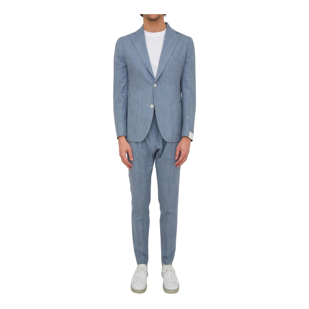 Eleventy Men's Blue Single Breasted Suits, Xl, Soft Suit Pant Jogger