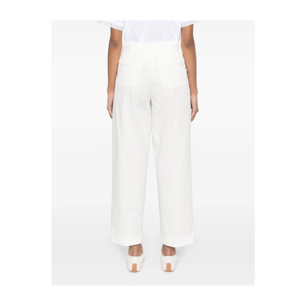 PESERICO Witte elegante broek White Dames