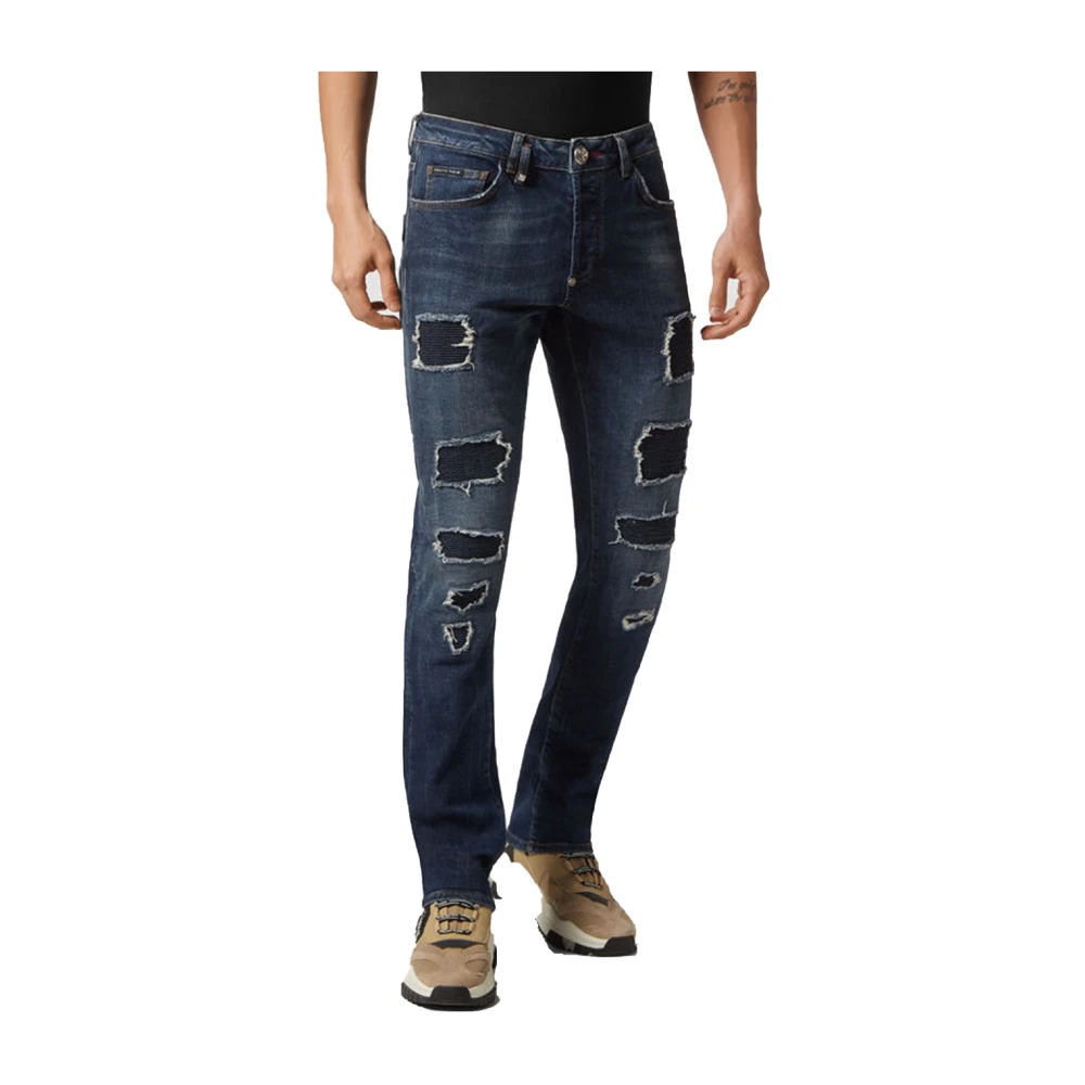 Philipp Plein Denim Jeans Collectie Aw23 Blue Heren