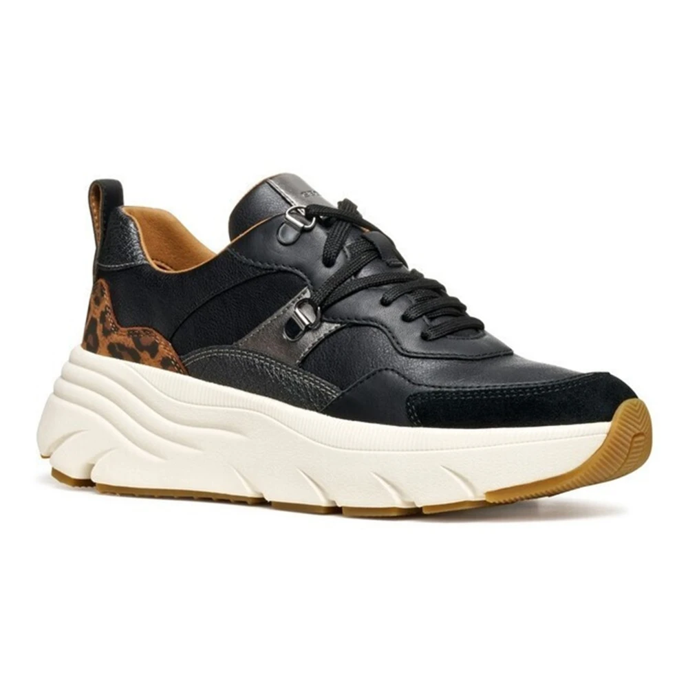Geox Women's Black Cognac Diamanta Shoes
