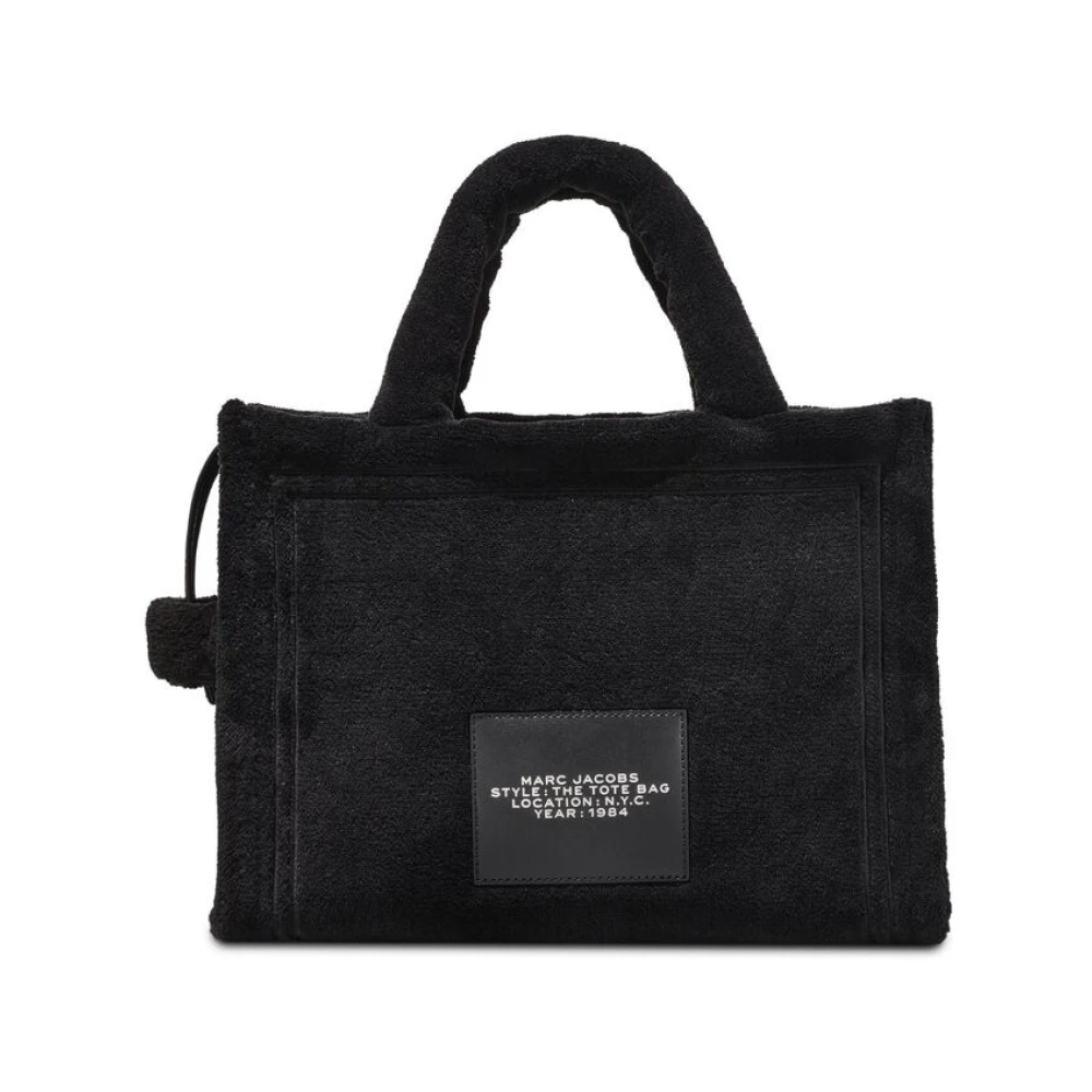 Marc Jacobs Terry Tote Tas met Slogan Print Black Dames