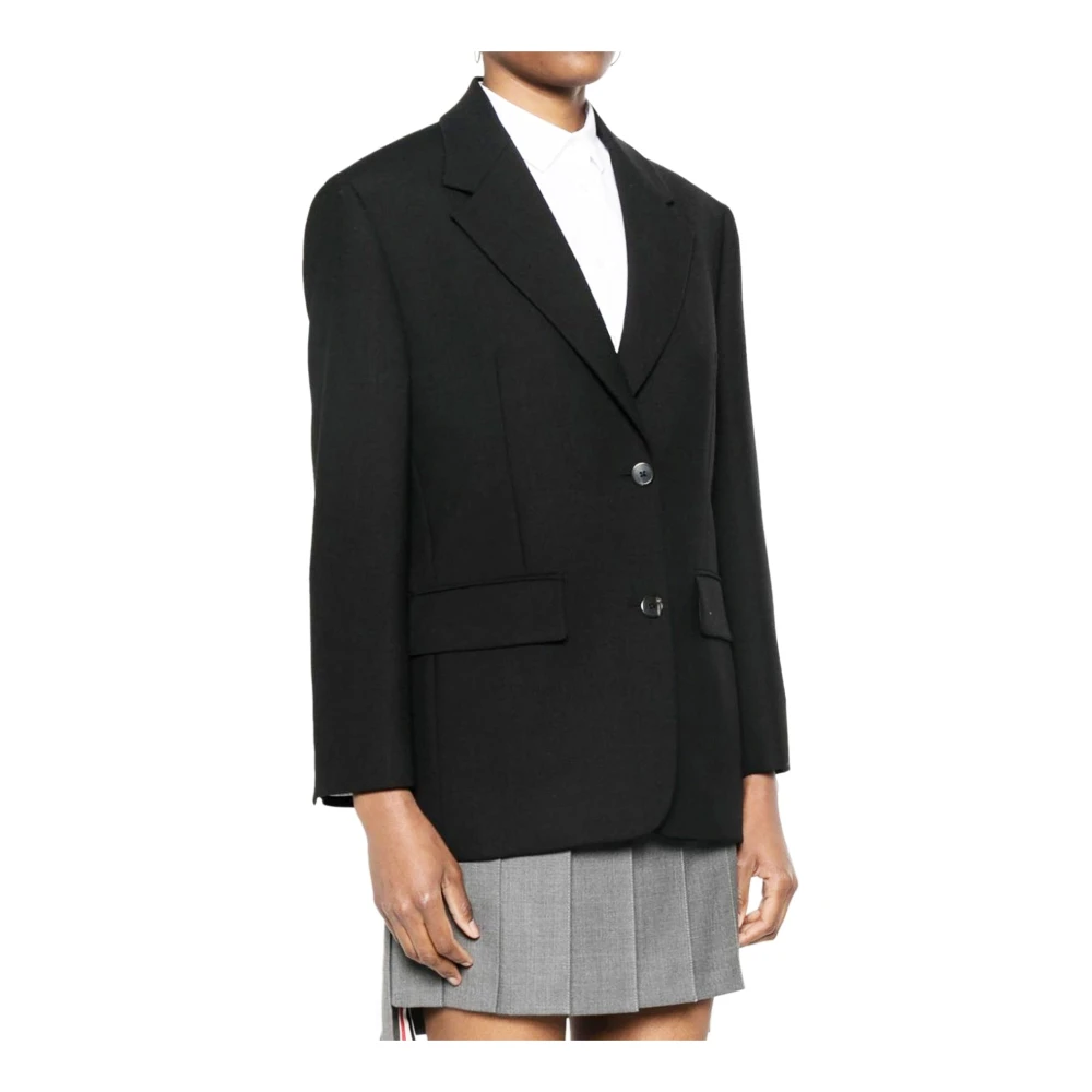Prada Zwarte Wollen Blazer Elegant Stijlvol Black Dames