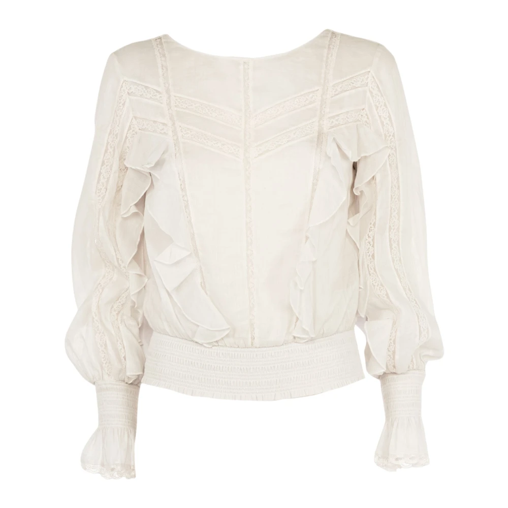 PATRIZIA PEPE Elegante witte blouse met lange mouwen White Dames