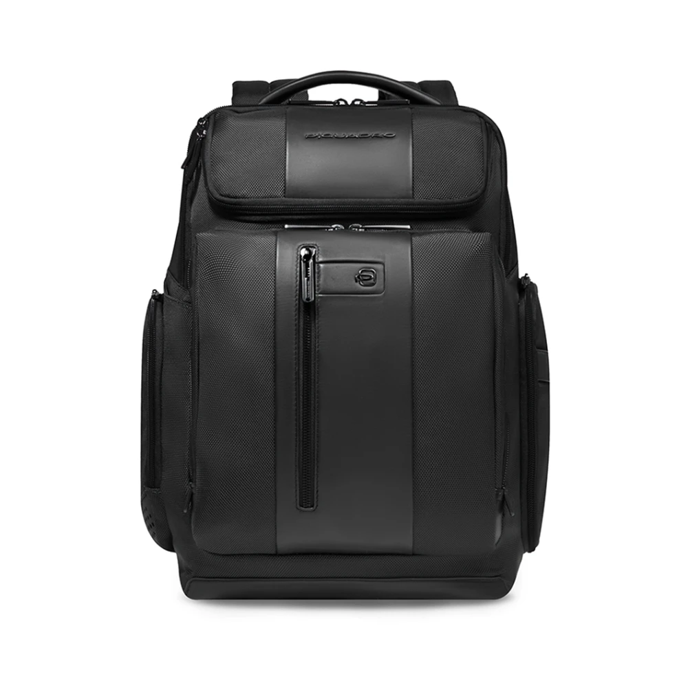 Piquadro Black Backpacks, Male, One Size, Laptop Backpack 15.6 In Fabric