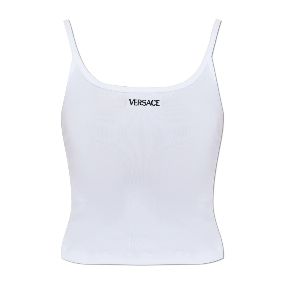 Versace Femme Blanc Tops, Taille: 42 Fr Haut De Lingerie Avec Bretelles