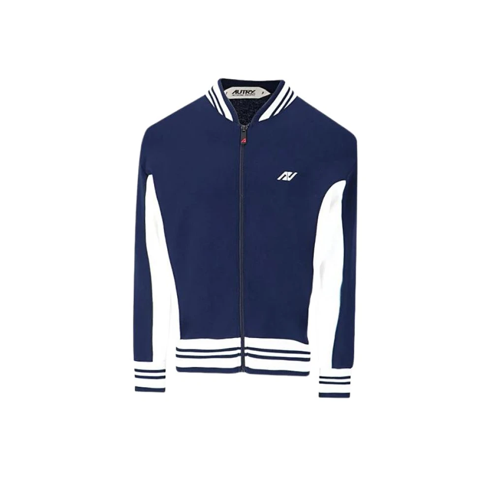 Autry Gestreept Gebreid Vest met Rits Blue Heren