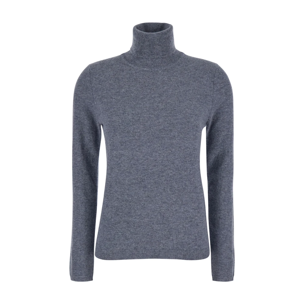 Plain Units Cashmere High Neck Sweater Grey Gray, Dam