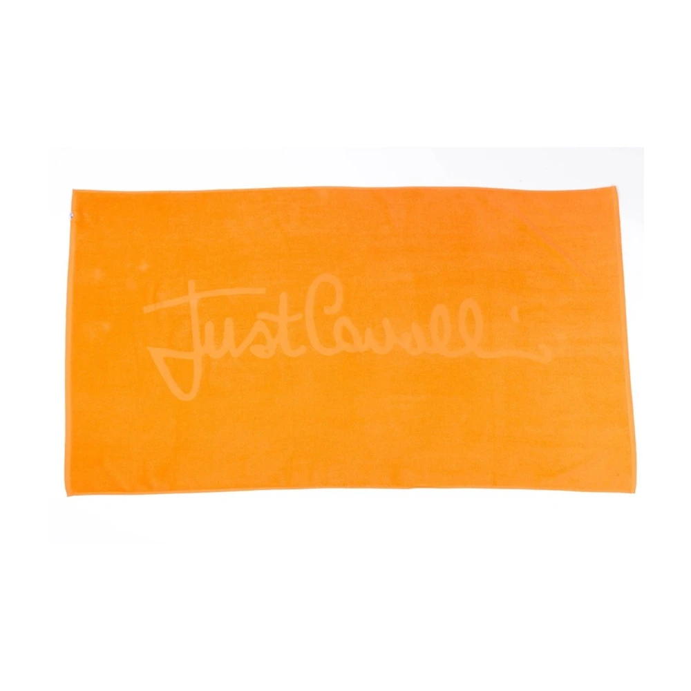 Just Cavalli Monochrome Logo Strandhanddoek Orange Unisex