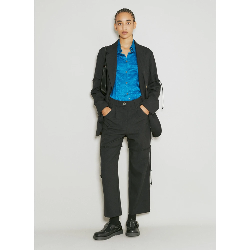 Song for the Mute Getailleerde broek met verstelbare bandjes Black Dames