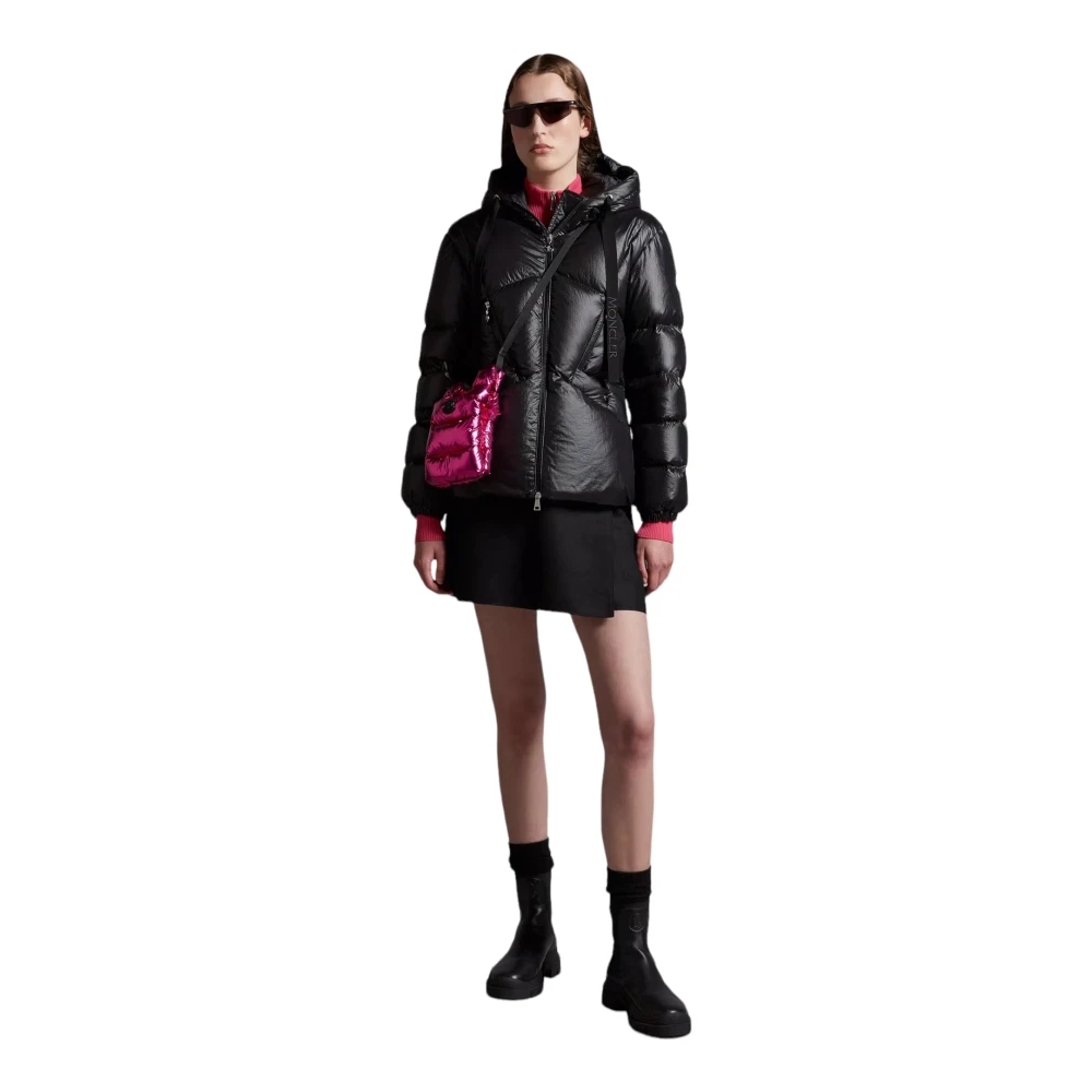 Moncler Geknoopte Korte Donsjas Black Dames