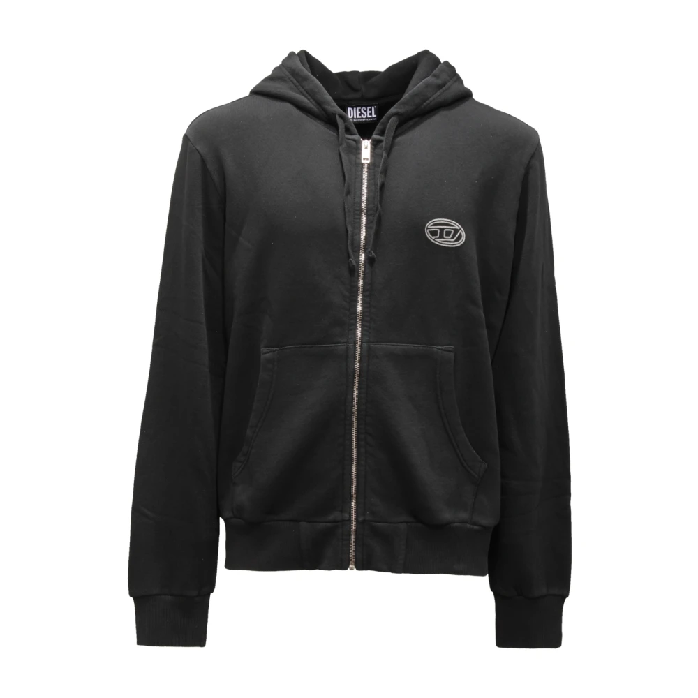 Diesel Men's Black Ginn Hood Zip Felpa