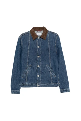 Denimjacka med krage i mocka
