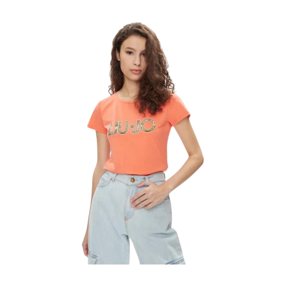 Liu Jo Basis T-shirt voor mannen Orange Dames