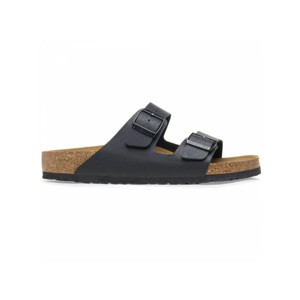 Birkenstock Flat Sandals Black, Herr