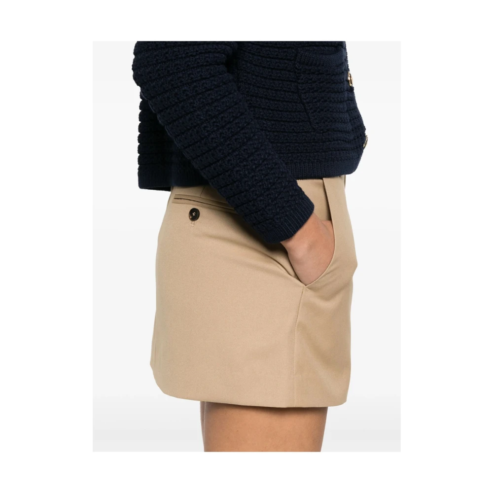 Dunst Beige Rok met Zakken en Knopen Beige Dames