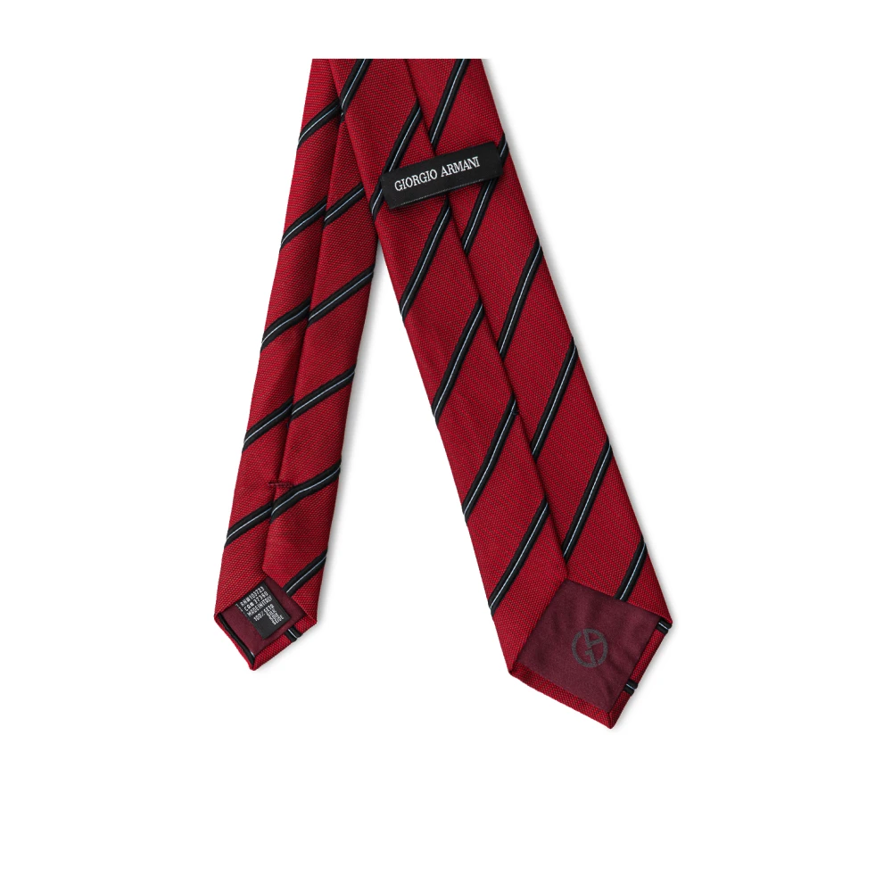 Giorgio Armani Bordeaux Zijden Stropdas Elegante Stijl Red Heren