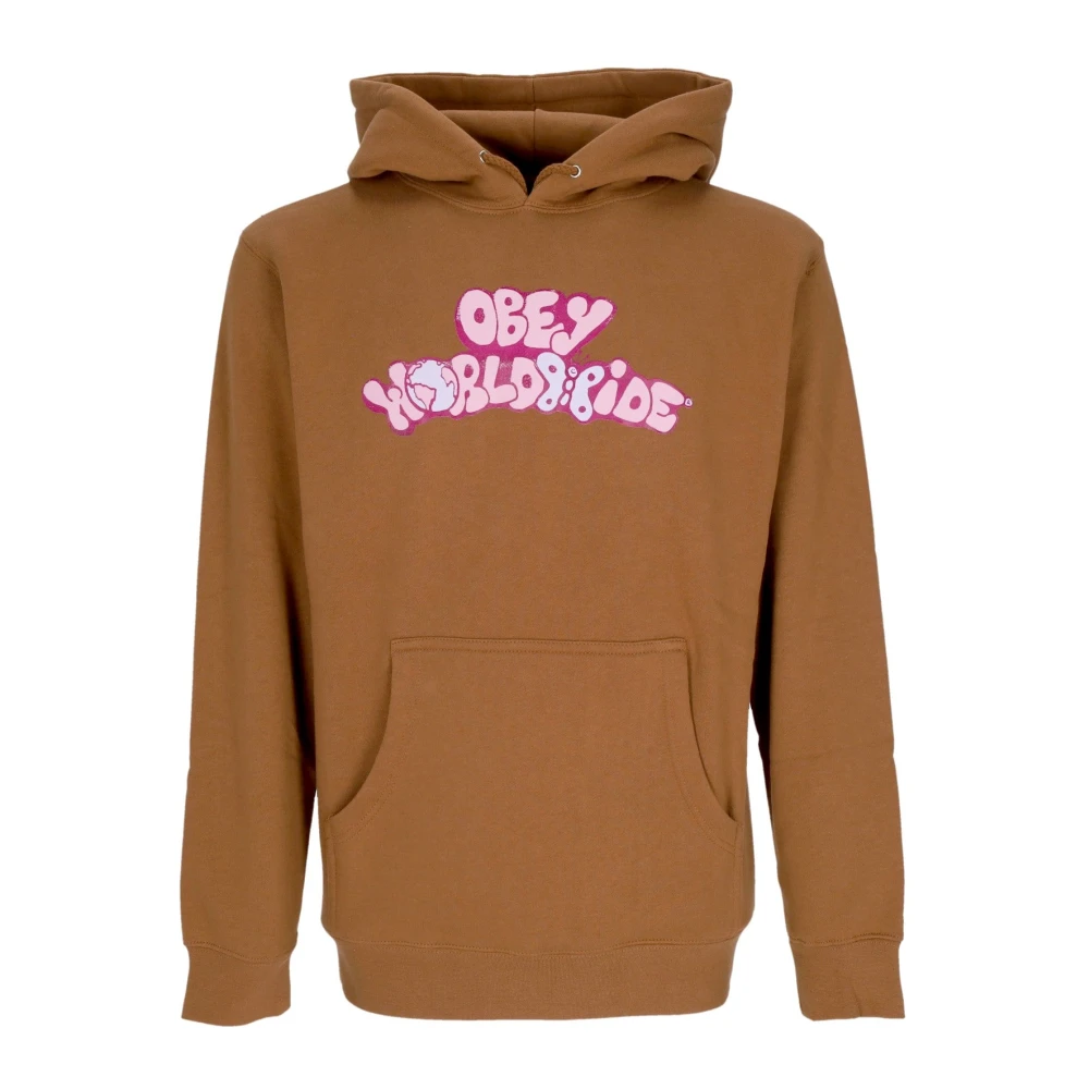 Obey Butterfly Basic Hooded Fleece Womens Hoodie Brown Heren