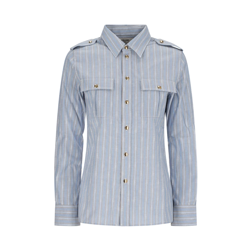 Celine Blue Shirts, Female, Xs, Camicia Reporter