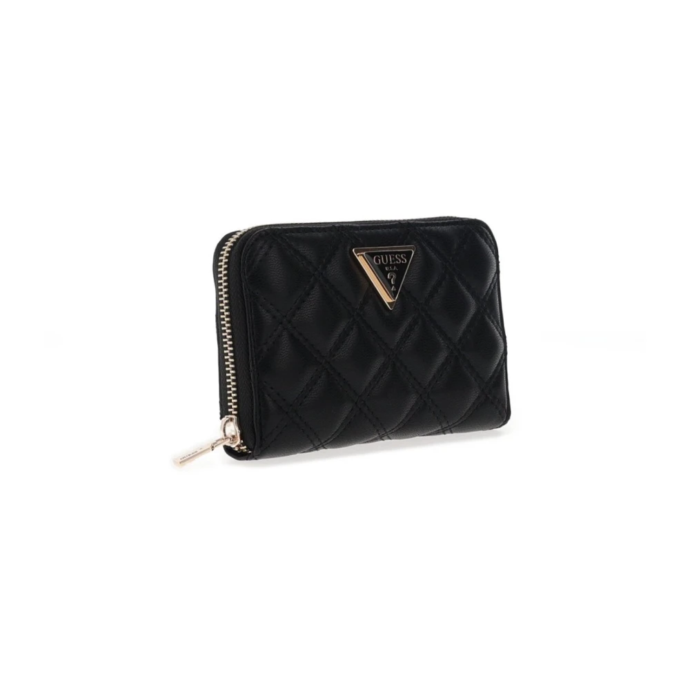 Guess Gewatteerde PU Leren Portemonnee Zwart Black Dames