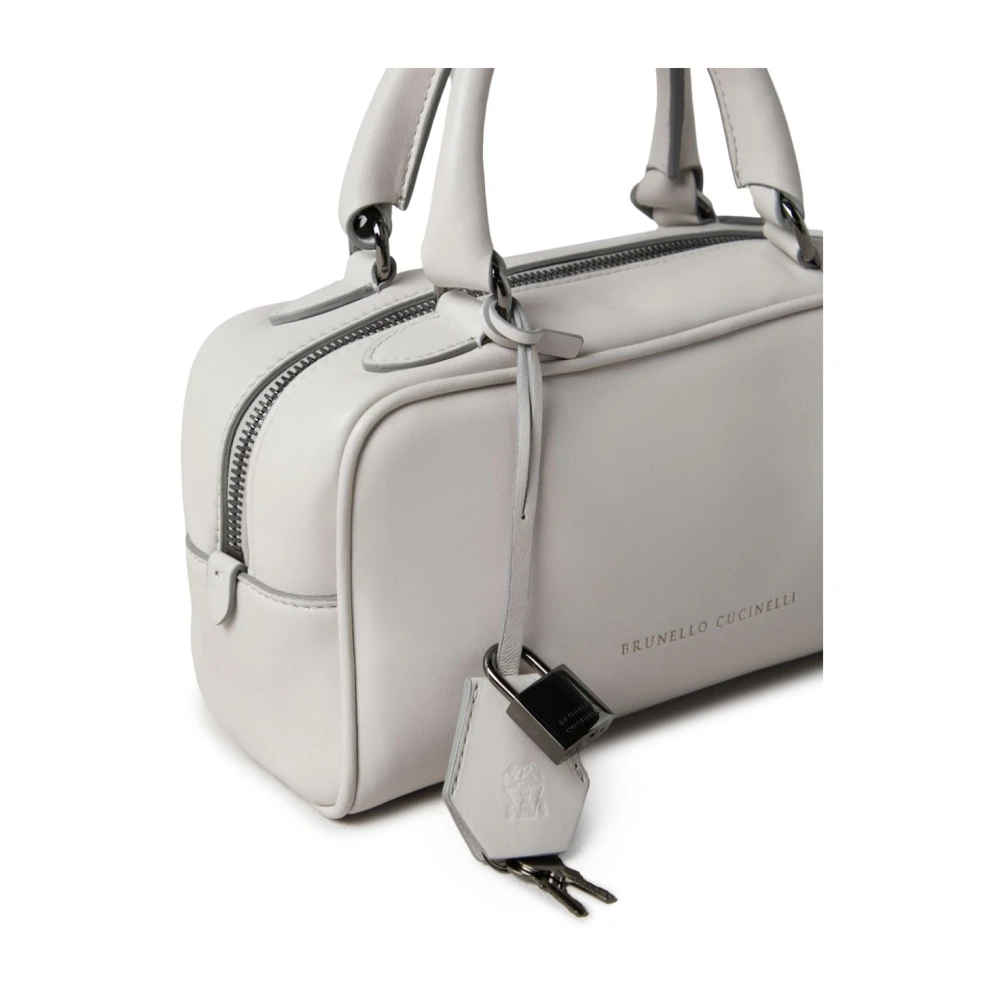 BRUNELLO CUCINELLI Witte leren tote tas White Dames