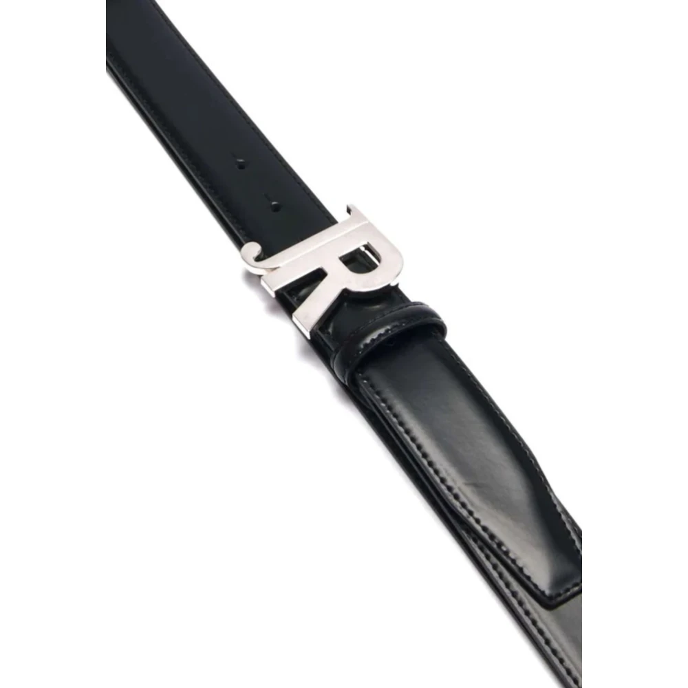John Richmond Leren herenriem Black Heren