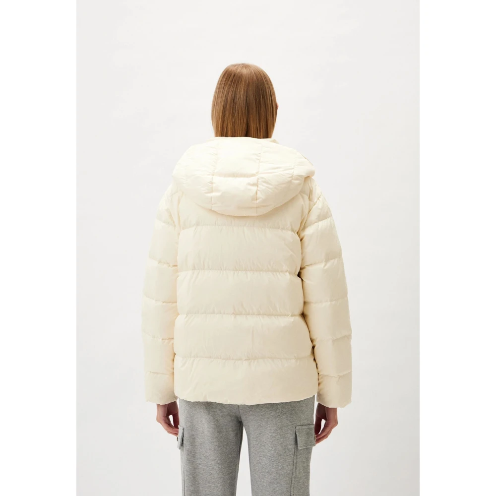 Twinset Ivoor Pufferjas Gewatteerd Ontwerp Beige Dames
