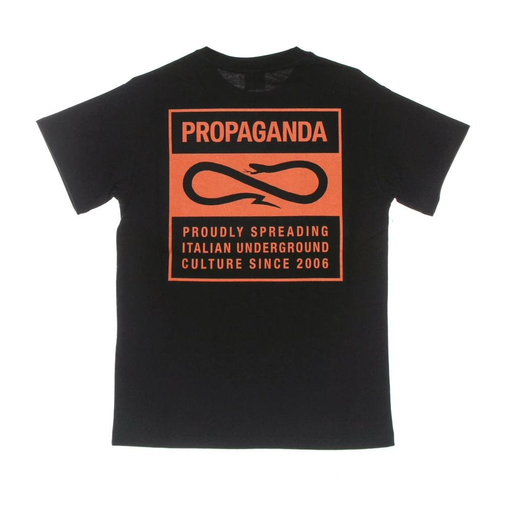 Propaganda Zwarte Tee met Geborduurd Label Black Heren