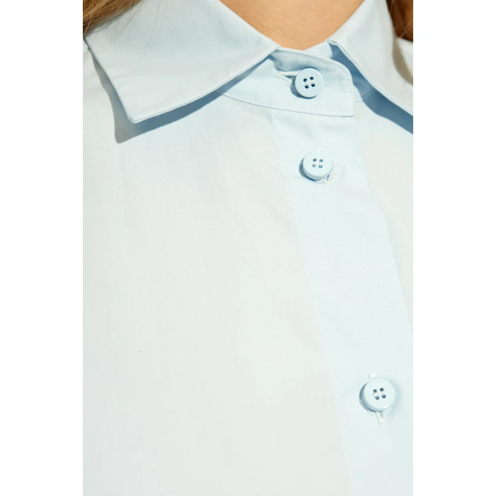 The Attico Shirt met logo Blue Dames