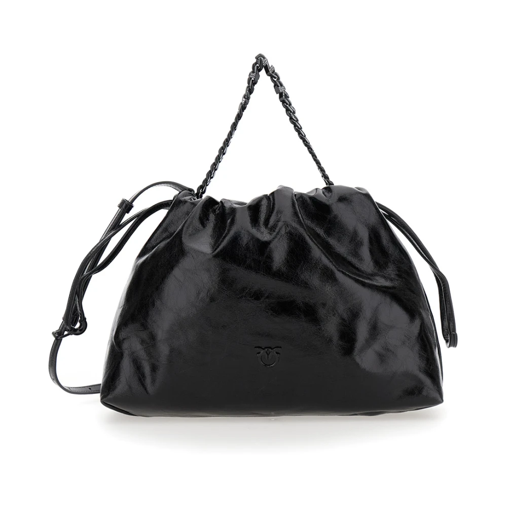 pinko Kettinghandvat Tote Tas in Zwart Black Dames