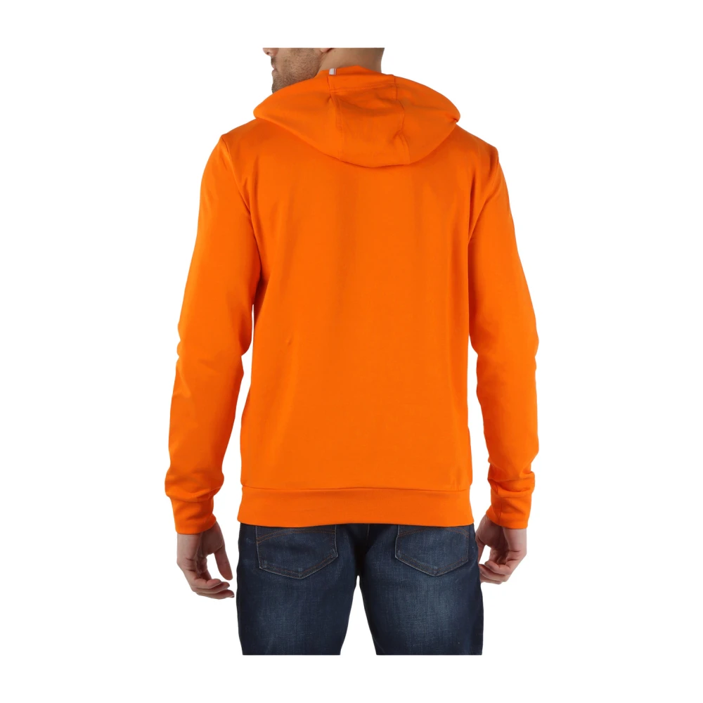 Emporio Armani EA7 Katoenen hoodie met logo print Orange Heren