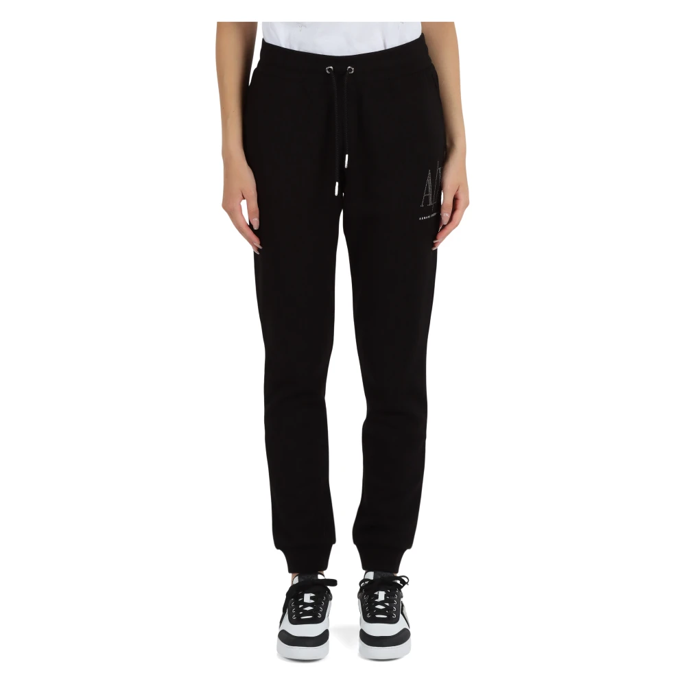 Armani Exchange Katoenen Joggers met Elastische Taille Black Dames