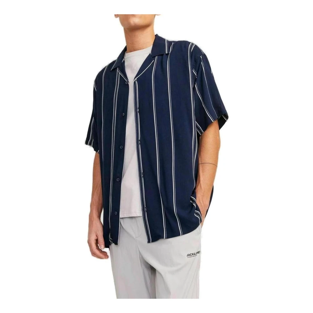 jack & jones Short Sleeve Shirts Blue Heren
