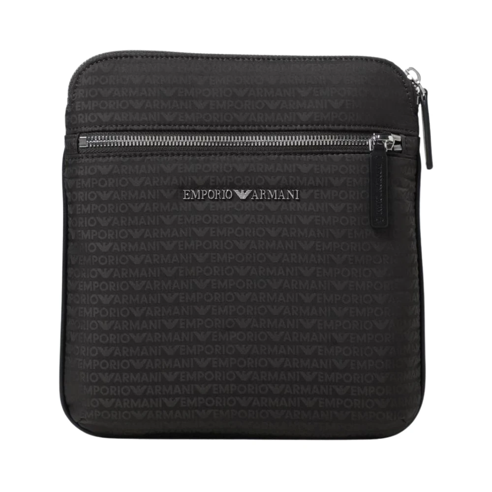 Emporio Armani Mannelijk Groente Tassen Heren, Groen, One Size, Nylon, Logo Crossbody Tas Stijlvol Ontwerp