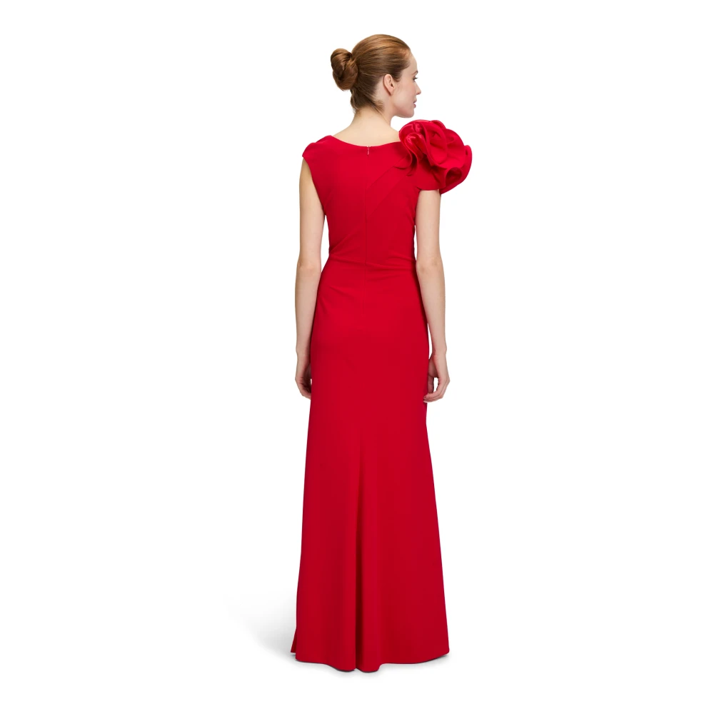 Vera Mont Elegante Avondjurk met Volant-Plooien Red Dames