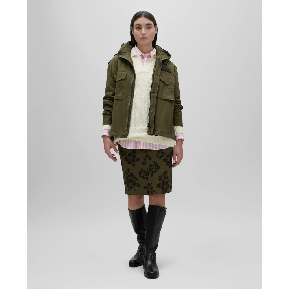 Aspesi Katoenen Hibiscus Print Rok Green Dames