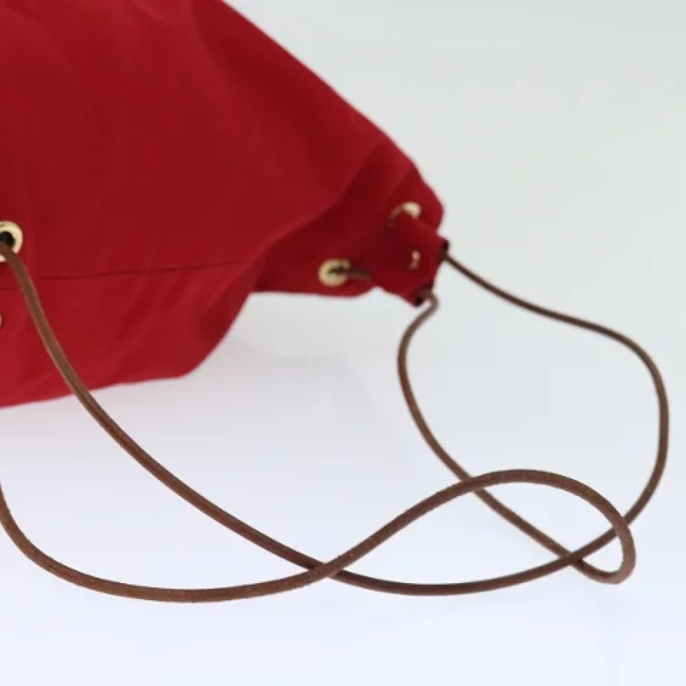 Hermès Vintage Pre-owned Canvas shoulder-bags Red Dames