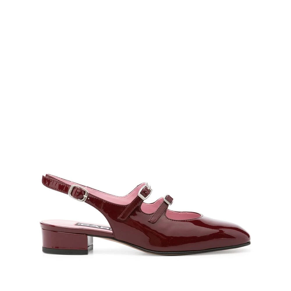 Carel Röda läder slingback skor Red, Dam