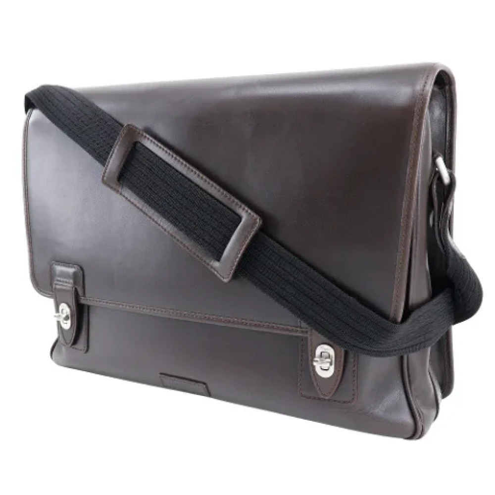 Salvatore Ferragamo Pre-owned Leather shoulder-bags Brown Heren